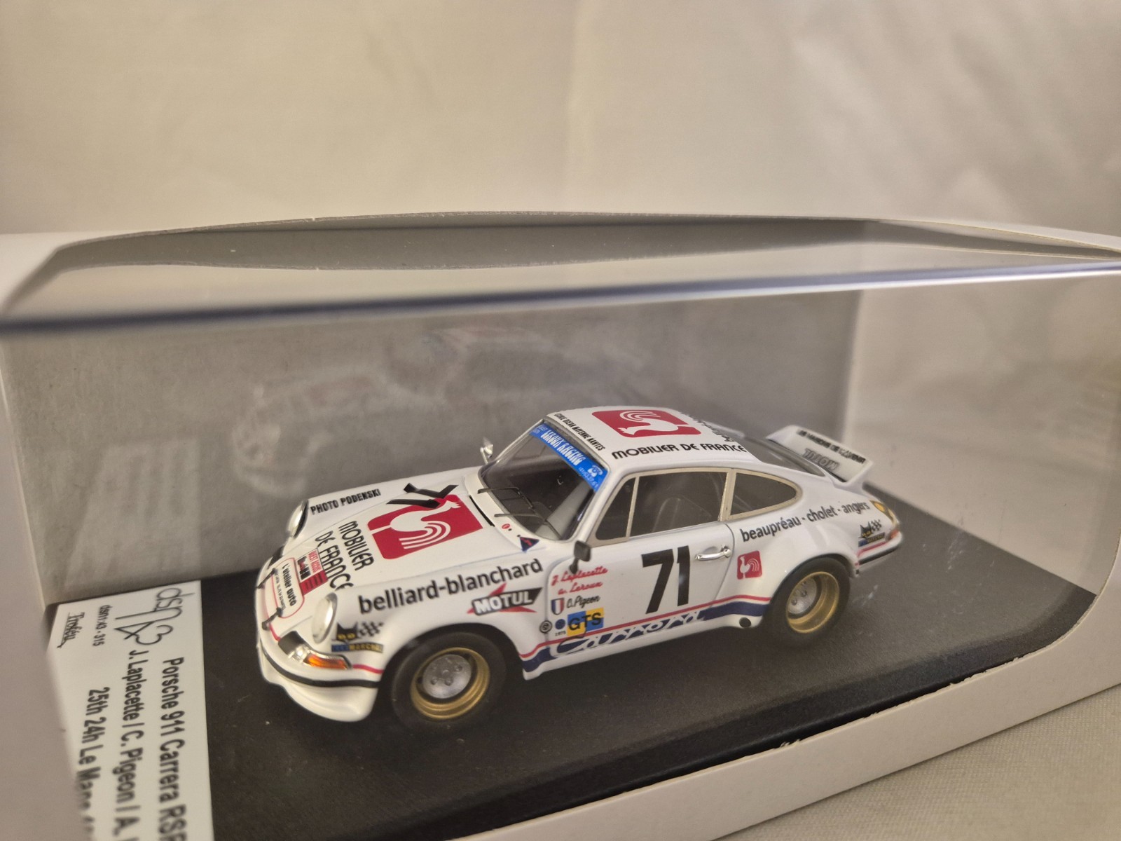 Trofeu DSN315 Porsche 911 24h Le Mans 1975 No.71 Laplacette / Pige 1/43