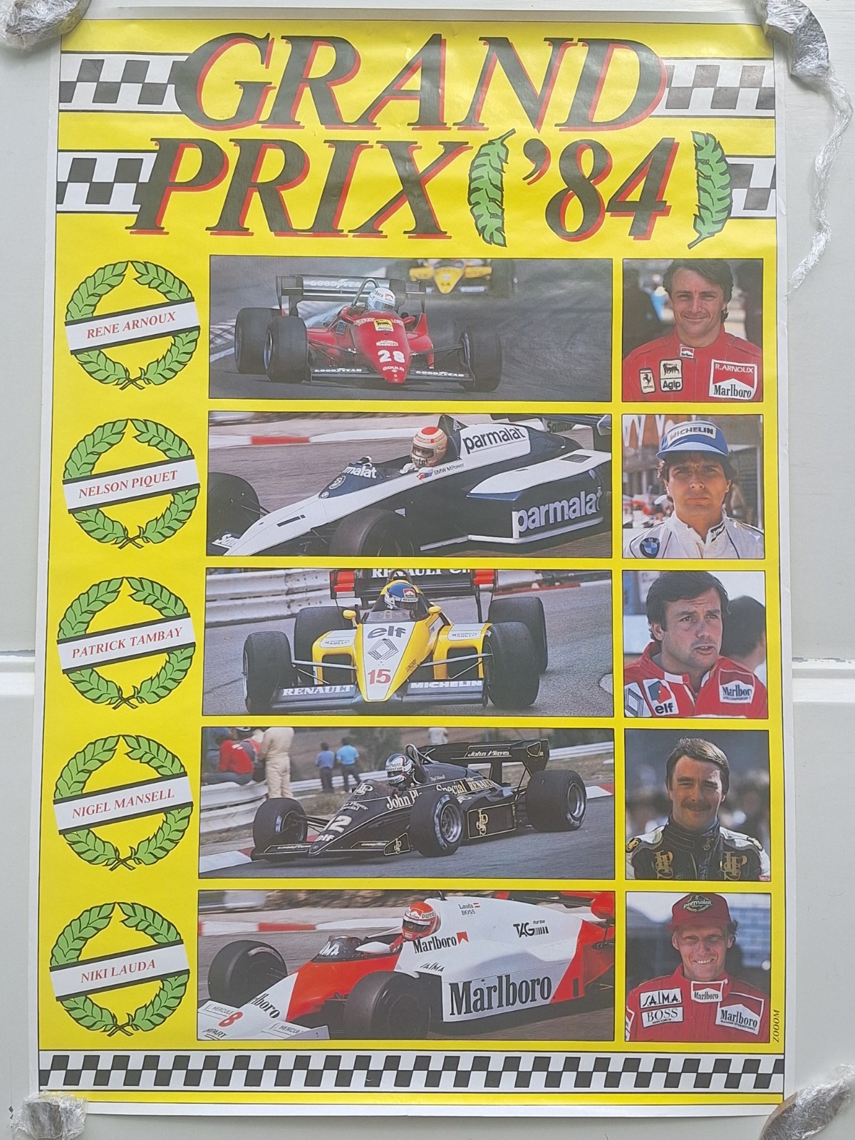 Affiche Poster Formule 1 Annee 1984 Vintage