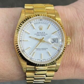 Rolex Day-Date 36 Ref. 18038 Bracelet Président 18k Circa 1986
