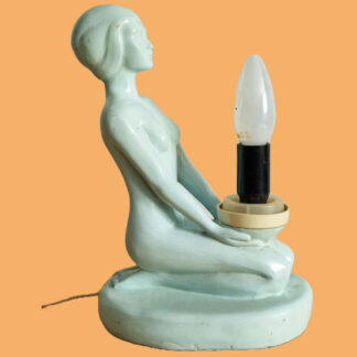 lampe de table sculpture statue style art déco femme décoration vintage