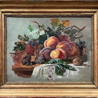 Tableau HSP "Composition aux fruits" XIX°/XX° siècle signé
