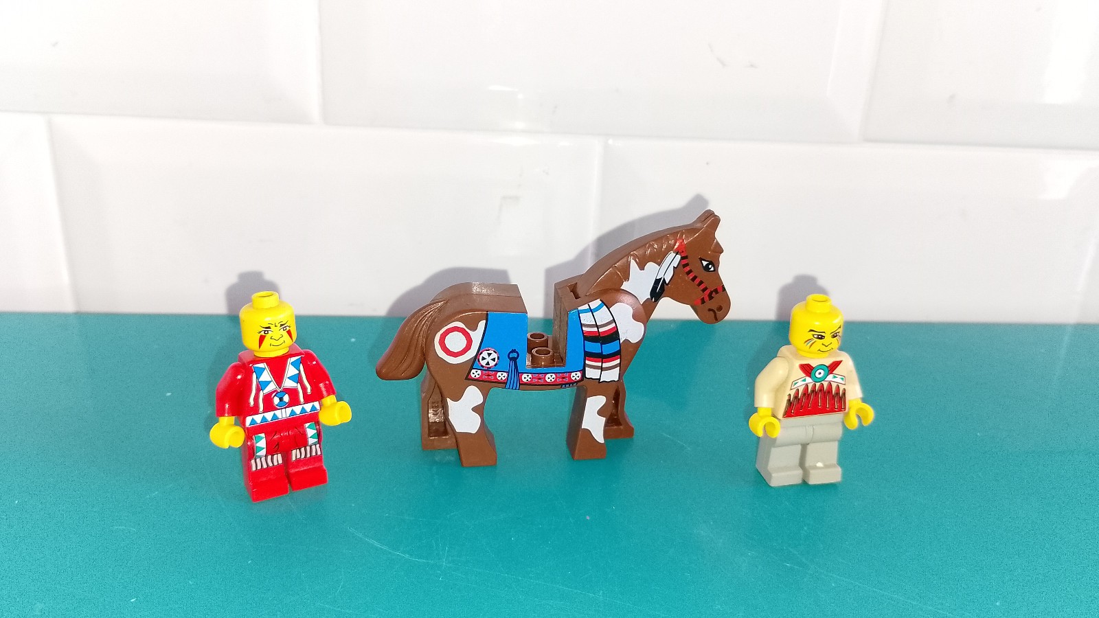 Lot Lego figurines cheval cowboy indiens far west ancien