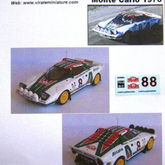 V085 LANCIA STRATOS HF RALLYE MONTE CARLO 1976 RAFFAELE PINTO DECALS VIRATE 1/43