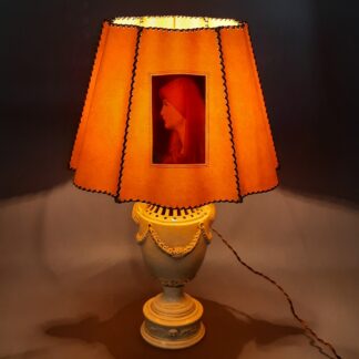 Lampe De Table En Céramique Style Renaissance Figures Raphaël Vintage 1950