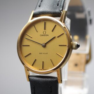 Vintage 1970s OMEGA De Ville Gold Dial Cal.625 Manual Wind Ladies [Near Mint]