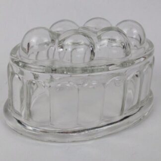 Vintage Pressed Clear Glass Oval Shaped Jelly Blancmange Mould Kitchenalia