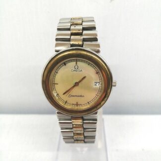 Omega Seamaster Vintage Date Acier Inoxydable Argent Or Quartz Montre Hommes