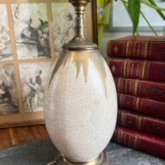 Lampe Céramique Craquelé & Doré Œuf Art Deco Samara Lamp