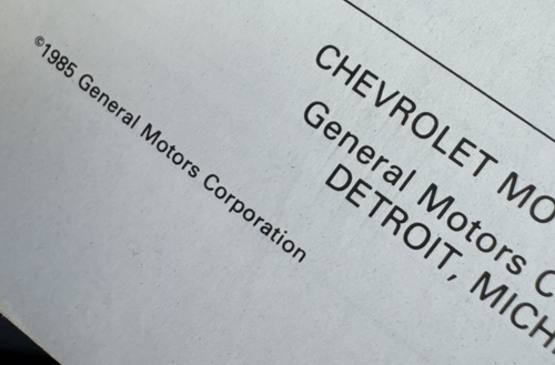 VTG Original 1986 Chevrolet Chevette Shop Manual Repair Authentic Nice Green