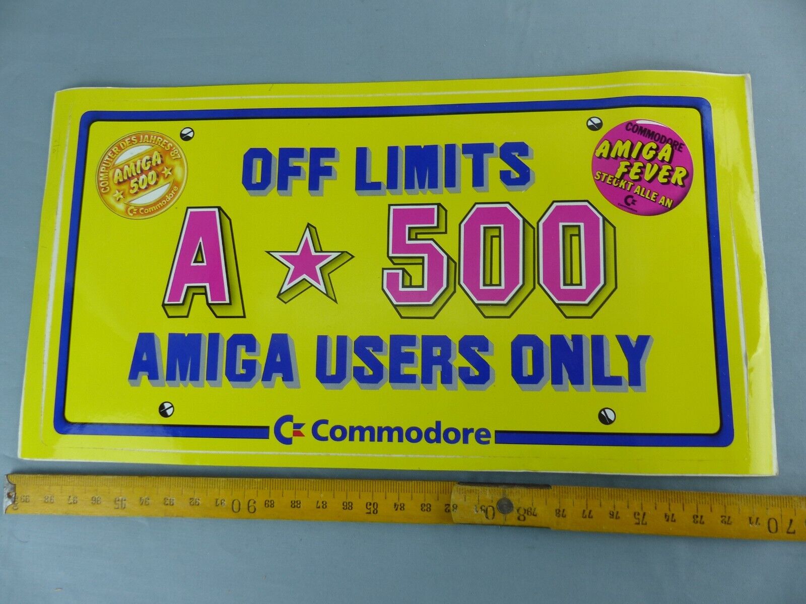 Autocollant sticker COMMODORE AMIGA 500 de 1987 Aufkleber VINTAGE E3
