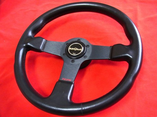 Italvolanti PILOTA 350mm Steering Wheel Seamless Leather JDM Vintage MOMO Nardi