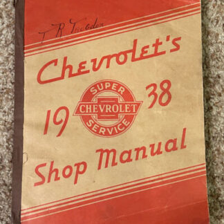 Vintage 1938 Chevrolet Shop Manual (Original OEM Dealership Copy)