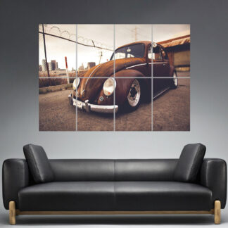 Vintage Volkswagen Beetle Old Classic Wall Art Poster Grand format A0