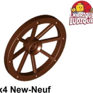 Lego 4x roue jante wheel Wagon Large 33mm charette chariot marron/rd brown 4489b
