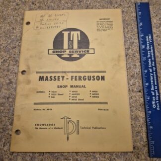 I&T Shop Service Manual MF-14 Massey Ferguson Original Vintage 1960 TO F40 MH MF
