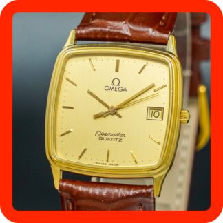 Vintage 1984 [N-MINT] OMEGA Seamaster Cal.1430 196.0264 Gold Square Date Men