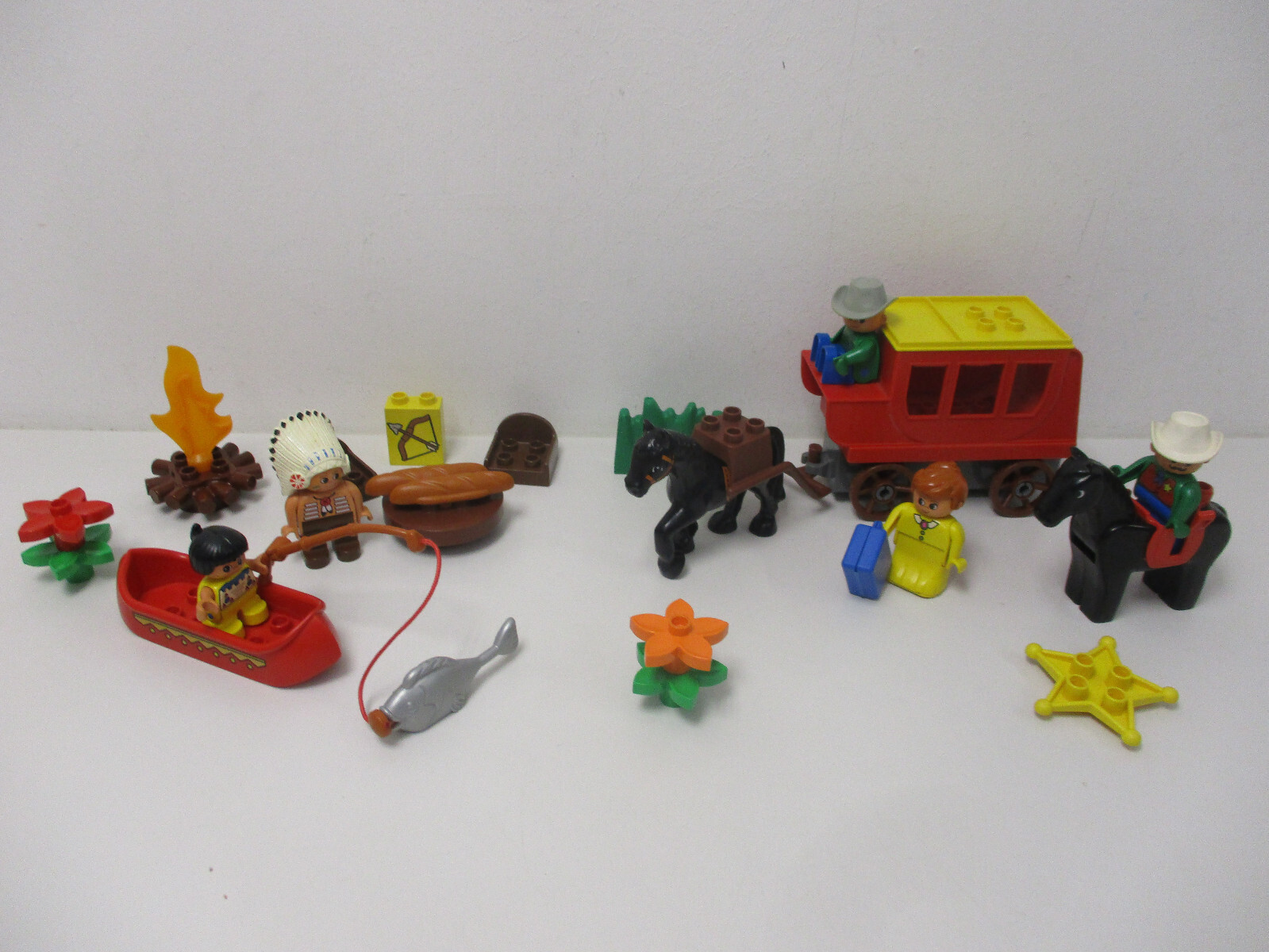 (RB7/3) LEGO Duplo Western Set calèche de cowboy indien