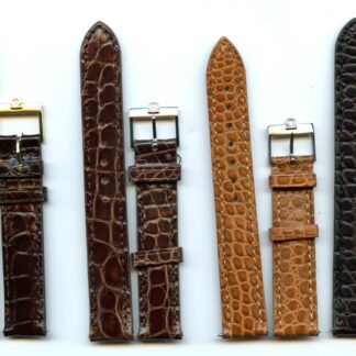 4 Couleurs Véritable 16mm 17mm Bracelet Alligator & Vintage Omega Boucle or Ou