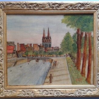 Tableau Quimper - Signé G.Georges (XIXe siècle) - Huile sur toile