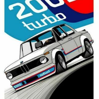 Plaque métal bmw 2002 turbo 30 X 20 CM