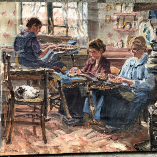Paul BARIAN (1875-1942)Atelier de couture Tableau Ancien XIXe Huile / Toile