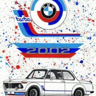 Plaque métal bmw 2002 turbo 30 X 20 CM