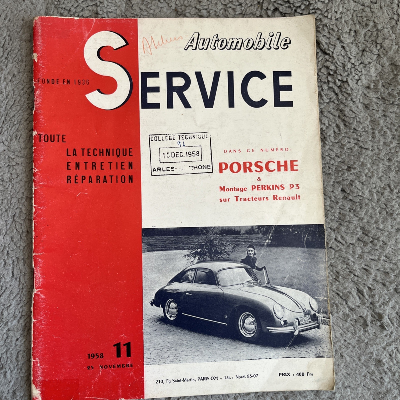 Revue technique PORSCHE 356 1100 1300 1500 1600 550 RS SPIDER GS CARRERA A S