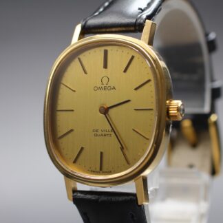Vintage 1980s Omega De Ville Quartz Gold Dial Tonneau Ref.191.0046 [Near Mint]