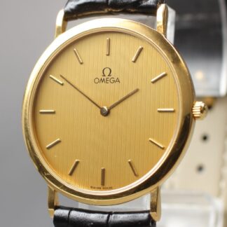 New Batt ◆Vintage N MINT◆ OMEGA DeVille Qz Cal.1378 Men's Gold Watch ETA210.001