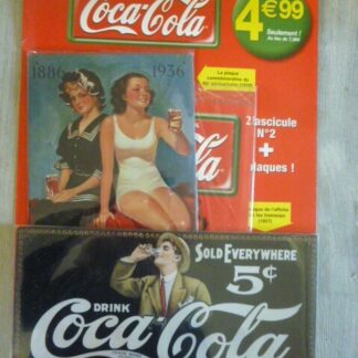 Plaques publicitaires Coca Cola lot de 2 + Fascicule Editions Atlas N° 2 Neuf