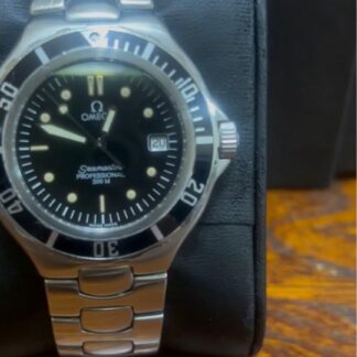 Omega Seamaster 200 Date Vintage Noir Argent Quartz Montre Hommes Auth Works