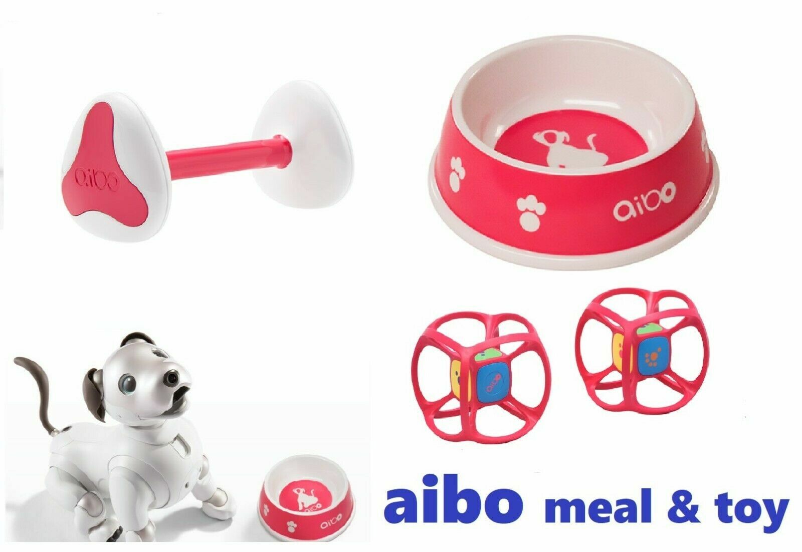 SONY aibo accessoires bol de repas AIBONE dés repas jouet set AI Dog Robbot...