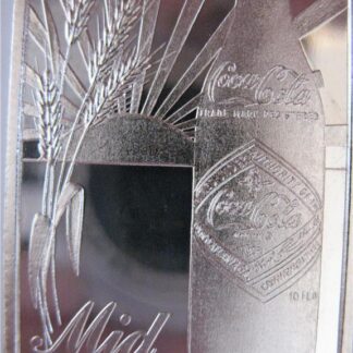 1 OZ..SILVER .999 KANSAS CITY MO. MID AMERICA  COCA COLA 75TH ANNIV BAR + GOLD
