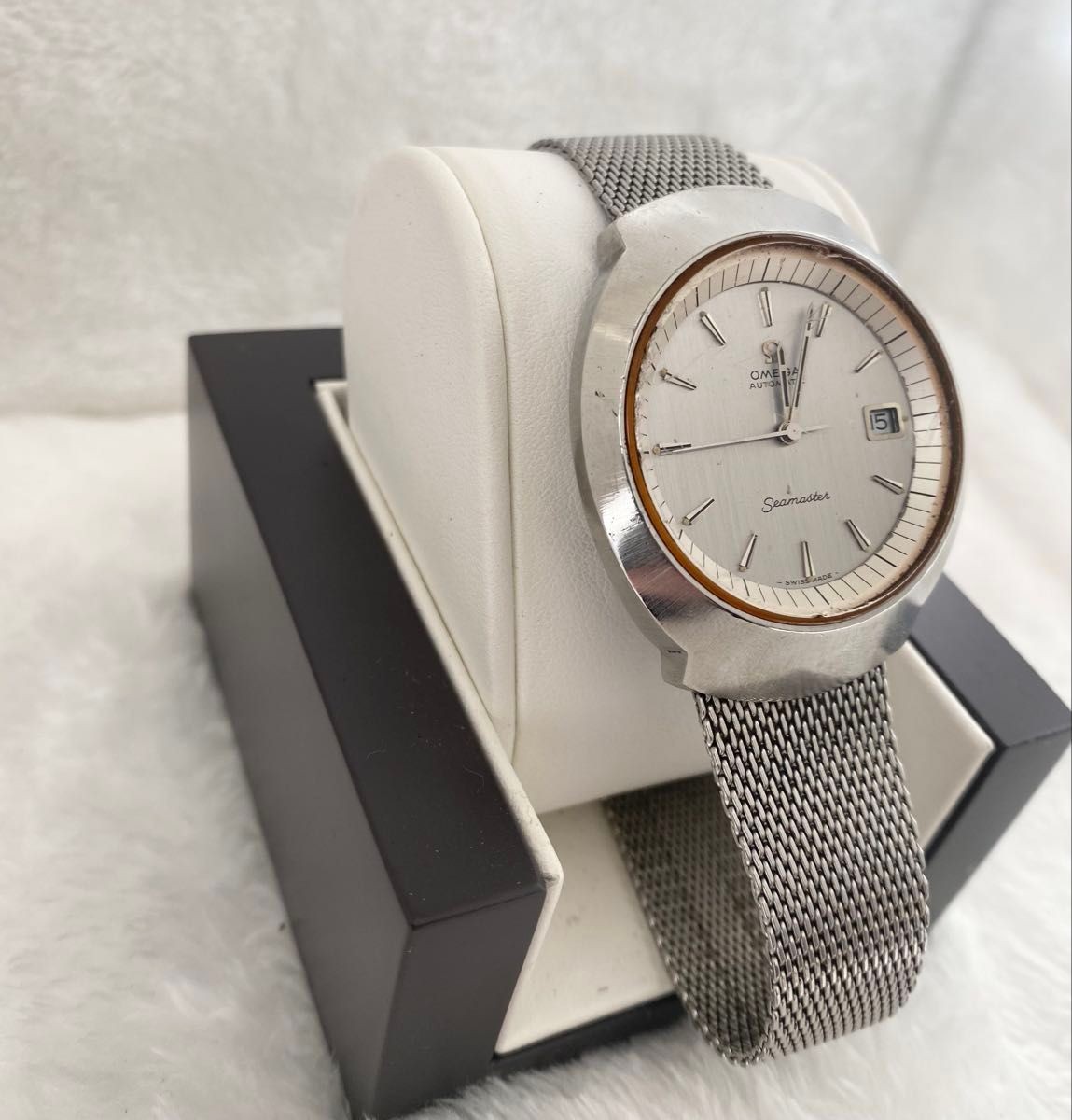 Omega Seamaster Date Vintage Argent Automatique Montre Hommes Authentique