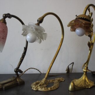 3 lampes art deco bronze  lustre lampe applique
