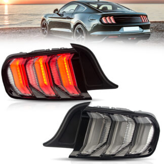 VLAND 2X Clear LED Tail Lights For 2015-2021 Ford Mustang w/Sequential & 5 Modes