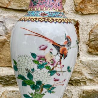VASE FAMILLE ROSE 19th CHINOIS - CHINESE  - CHINE - XXL