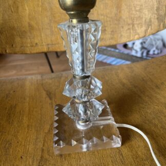 Ancien pied de lampe cristal taillé diamant Art Deco