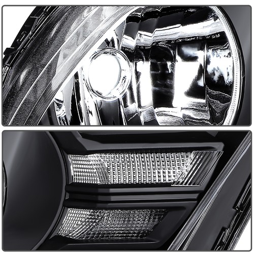 Pair Black Housing For 2010 2011-2013 2014 Ford Mustang Headlights Assembly