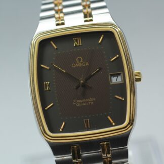 Vintage " près de : Mint " OMEGA Seamaster Cal.1430 Carré Noir Quartz Hommes