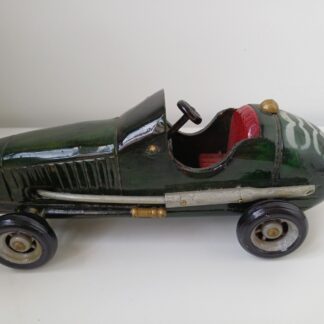 Voiture de course en bois vernis, modélisme vintage, jouet ancien