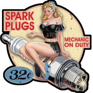 STICKER PINUP BOUGIE SPARK PLUGS RETRO AUTOCOLLANT VINTAGE AUTO MOTO PC015D
