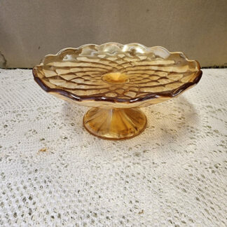 Coupe presentoir à gateaux en verre ambré vintage cuisine décoration service