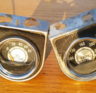 Vintage Gauges Oil Pressure Water Temperature Ford Chevy Mopar Pontiac