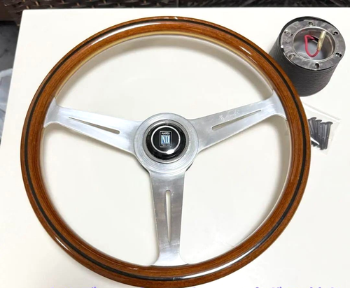 Nardi Classic Wood Steering Wheel 36.5cm Italian w/ Horn Button JDM Vintage Car