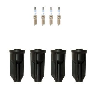 Bosch 4 Double Platinum Spark Plugs & NGK Coil Boots Kit for Classic Cobalt L4