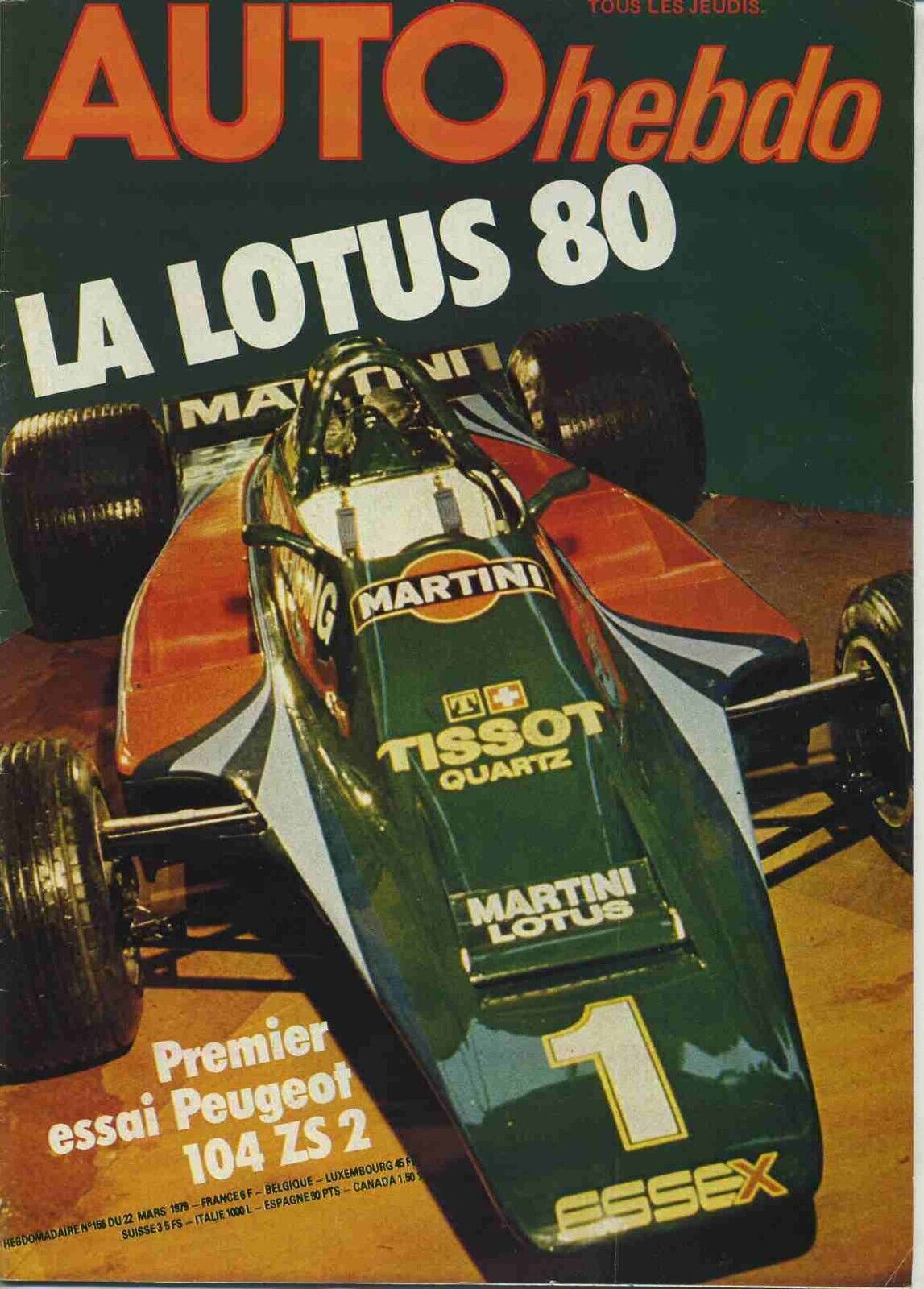 AUTO HEBDO n°156 22/03/1979 104 ZS2 DE TOMASO PANTERA F3 VALLELUNGA PORTUGAL