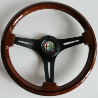 Steering Wheel fits ForAlfa Romeo Vintage Wood Black NO hub adapter Nardi Style