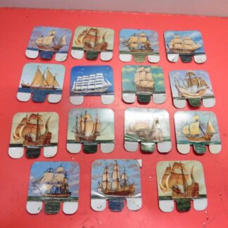 lot de 15 plaques publicitaires en métal de voiliers anciens - Huilier Dulciné