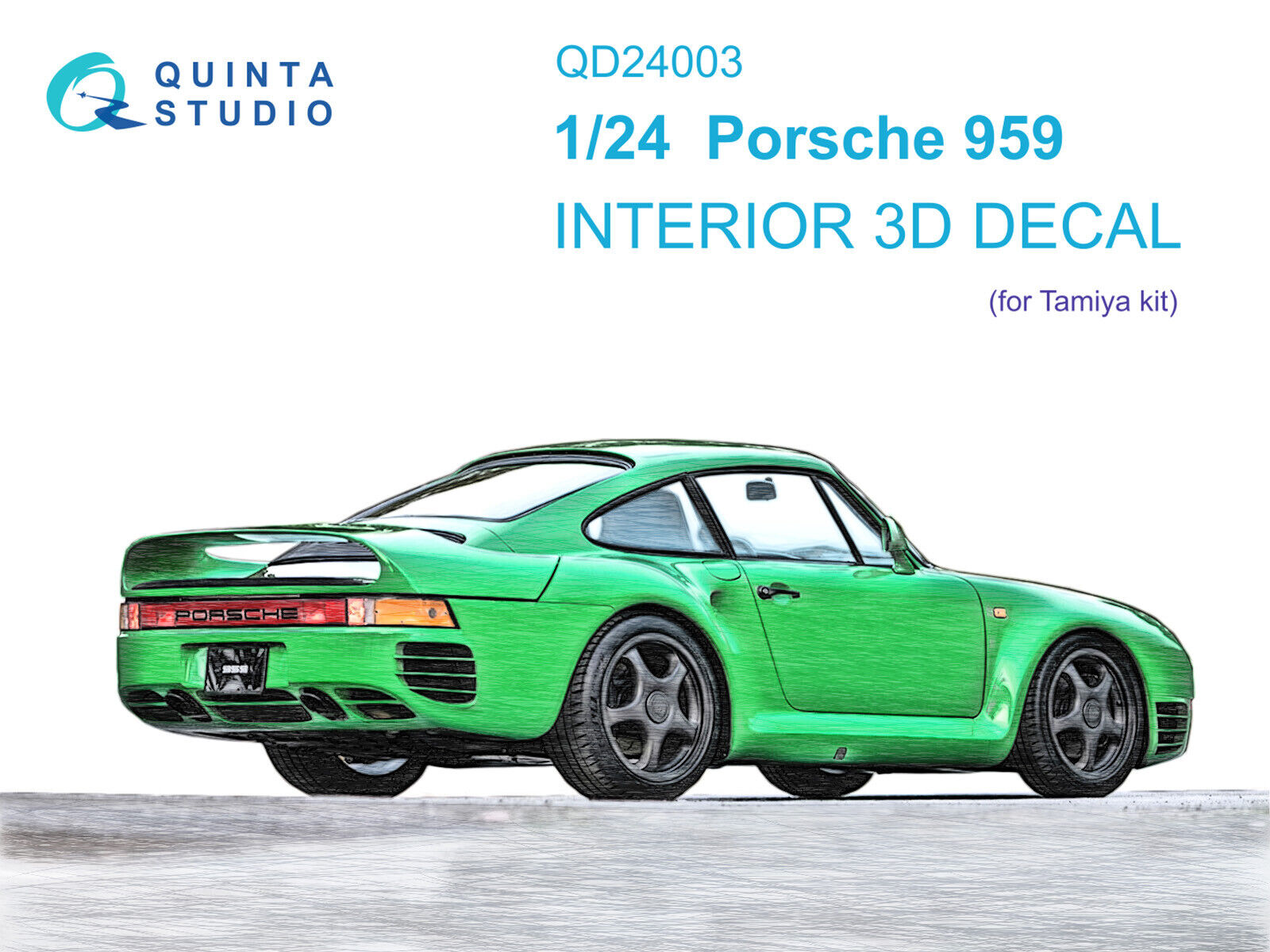 Quinta Studio 1/24 Porsche 959 Intérieur coloré et imprimé en 3D (Tamiya)